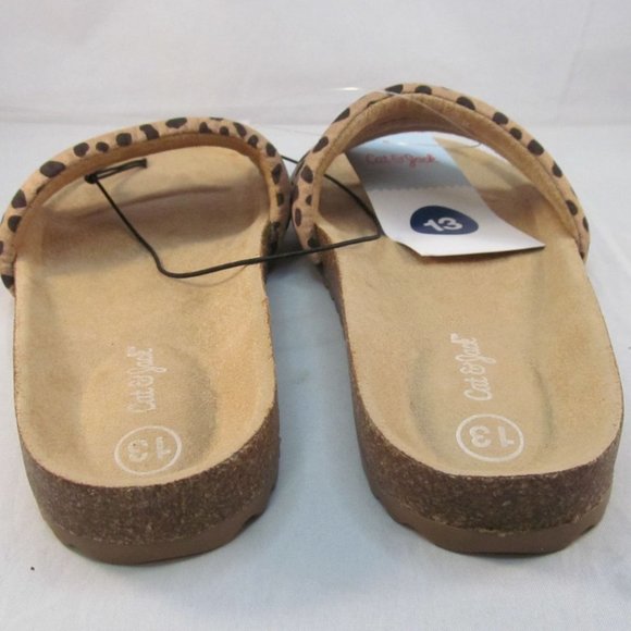 Cat and Jack Girls Leopard Print Slip-on Footbed Sandals - New - Picture 4 of 10